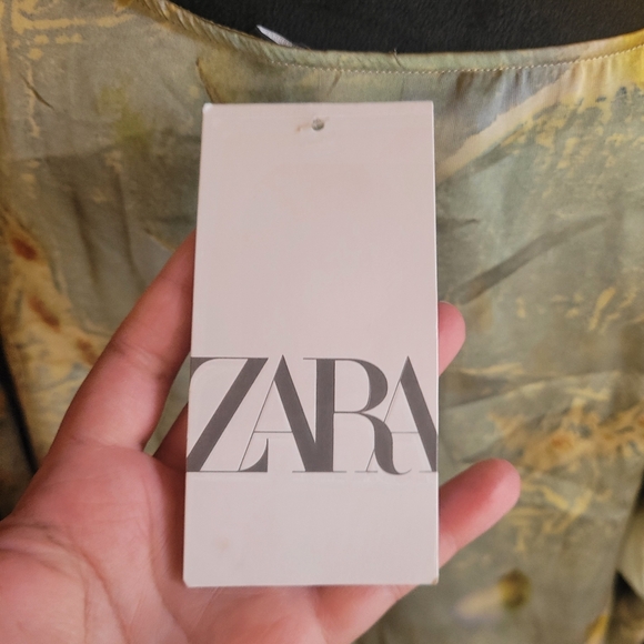 Zara Printed Elegant Floral Wrap With Bell Sleeves Dress Size XXL - Picture 10 of 16